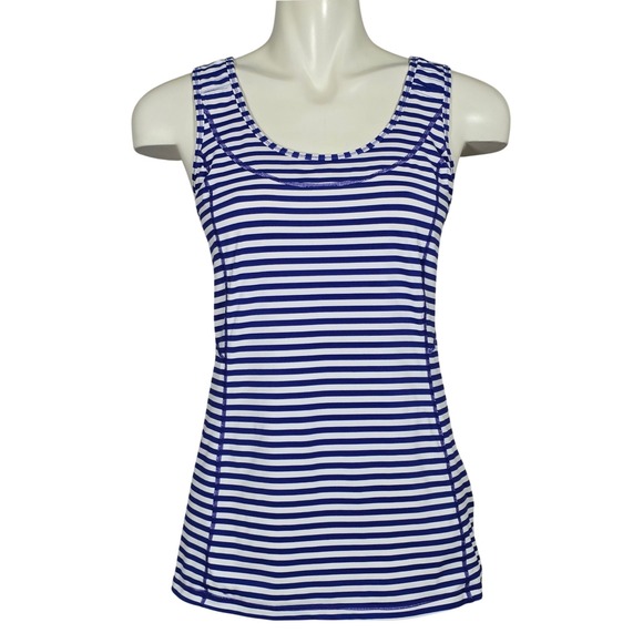 Lululemon Women's Run Stay On Course Tank Pigment Blue White Stripe 8 - Picture 3 of 16